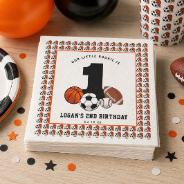 1 Ball スポーツ テーマ 男の子 1歳の誕生日 スタンダードカクテルナプキン
