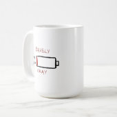1% Barely Okay Battery Life コーヒーマグカップ (正面左)