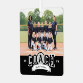 #1 Best Coach Baseball Team Photo Appreciation メタルオーナメント (正面左)