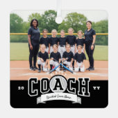 #1 Best Coach Baseball Team Photo Appreciation メタルオーナメント (正面)