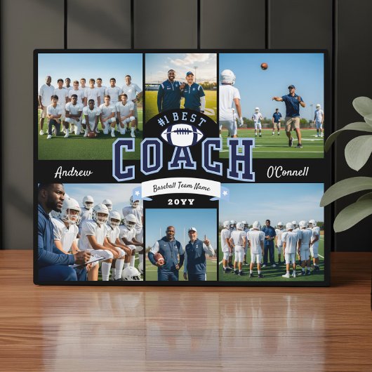 #1 Best Football Coach Photo Appreciation Gift フォトプラーク