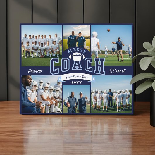 #1 Best Football Coach Photo Appreciation Gift フォトプラーク