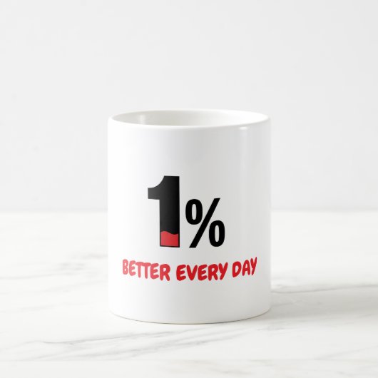1% Better Every Day – Minimalist Motivation Quote コーヒーマグカップ (中央)