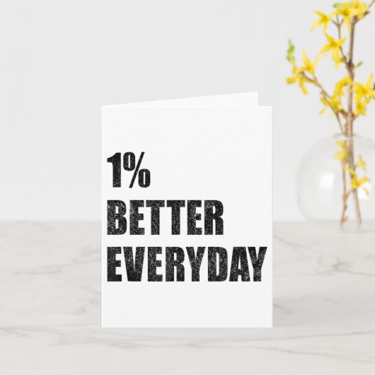 1% Better Every Day Motivation Quote Insrational S カード (黄色い花)