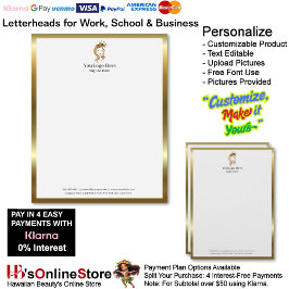1 Business Gold Beige Logo Letterhead Business  レターヘッド