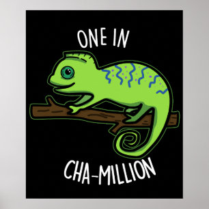 1 Cha-Million Chameleon Pun Dark BGおもしろいに入る ポスター