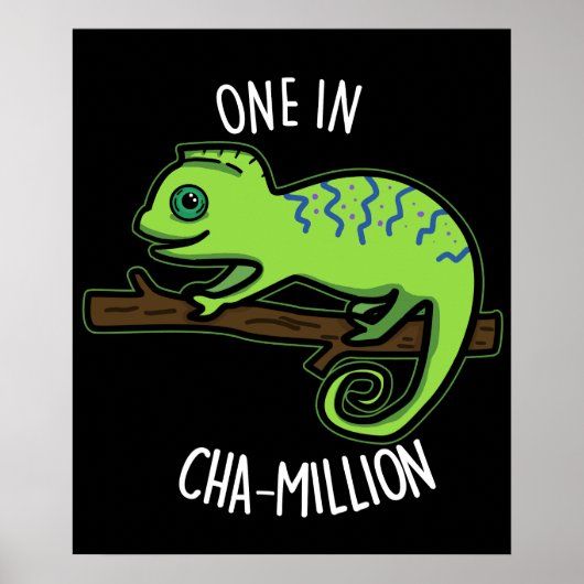 1 Cha-Million Chameleon Pun Dark BGおもしろいに入る ポスター (正面)