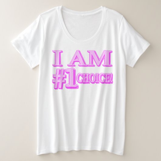 "#1 CHOICE"かわいい表現デザイン。今買Tシャー プラスサイズTシャツ (デザイン正面)