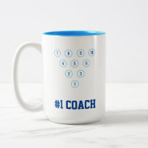 "#1 Coach" 10ピンボーリングピンラックレイアウトスカイブルー