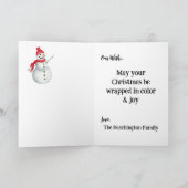 *  1 Colorful  Whimsical Christmas Girl  Gift AP97 サンキューカード (内部)