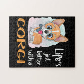 1 Corgiで人生を楽しむ ジグソーパズル (横)