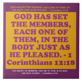 1 Corinthiansの12:18からの聖書の詩。 タイル