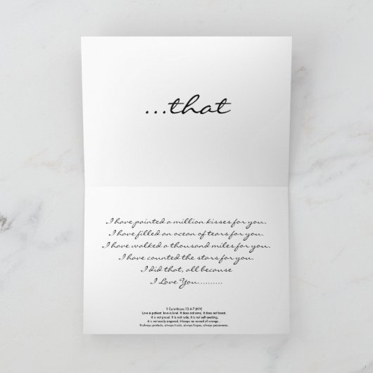 1 Corinthiansの13:4 - 7 カード (内部)