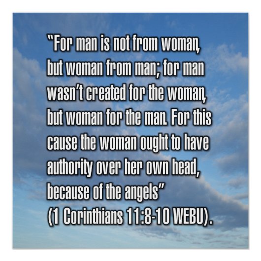 1 Corinthians 11:8-10 WEBU ポスター (正面)