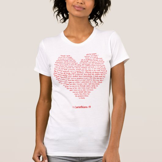1 Corinthians 13のハート Tシャツ (正面)