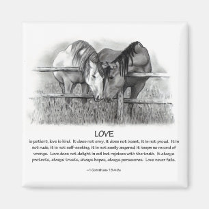 1 Corinthians 13: 愛、鉛筆の馬 マグネット