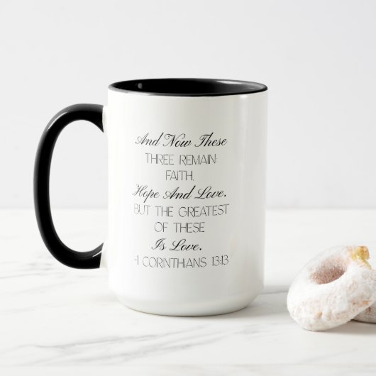 1 Corinthians 13:13 Hope Bible Verse Mug  マグカップ (ドーナツ付き)