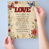 1 Corinthians 13:4-5 キリスト教聖書の詩 アート チラシ (手)