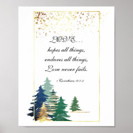 1 Corinthians 13:7-8 LOVE… hopes all things Bible  ポスター