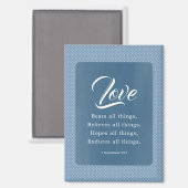 1 Corinthians 13:7 Love Bears All Things マグネット (正面/裏面)