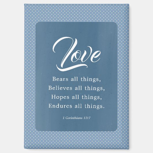 1 Corinthians 13:7 Love Bears All Things マグネット (正面)