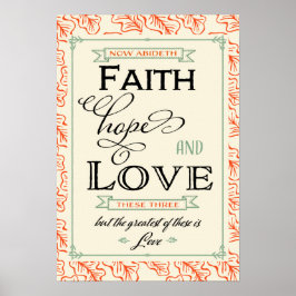 1 Corinthians 13 Faith Hope Loveポスター ポスター