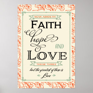 1 Corinthians 13 Faith Hope Loveポスター ポスター