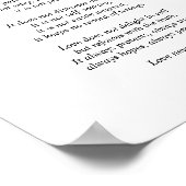 1 Corinthians 13 Love Bible Verse Black & White ポスター (角)