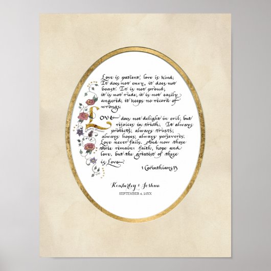 1 Corinthians 13, Love Chapter Christian Scripture ポスター (正面)