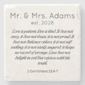 1 Corinthians 13 Mr Mrs 姓 結婚年 コースター (正面)