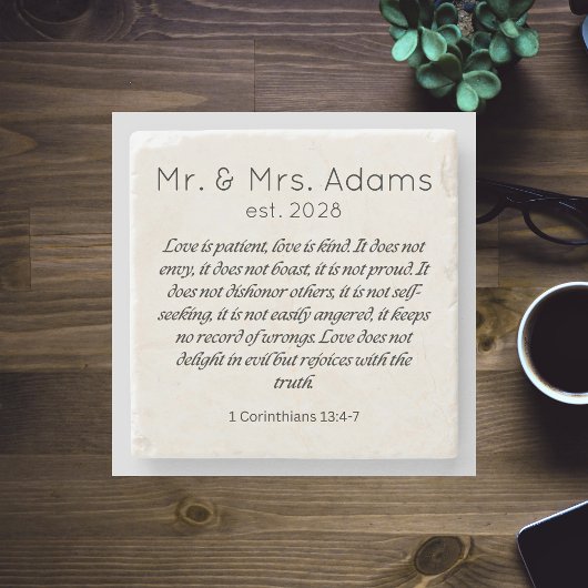 1 Corinthians 13 Mr Mrs 姓 結婚年 コースター