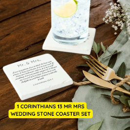 1 Corinthians 13 Mr Mrs 【新姓】 ウェディング ストーンコースター
