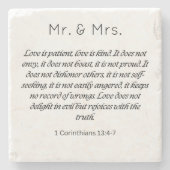 1 Corinthians 13 Mr Mrs 【新姓】 ウェディング ストーンコースター (正面)