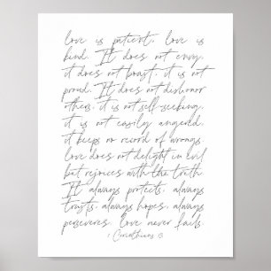 1 Corinthians 13 thin script ポスター
