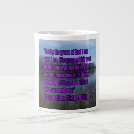 1 Corinthians 15:10 WEBU Mug ジャンボコーヒーマグカップ (正面)