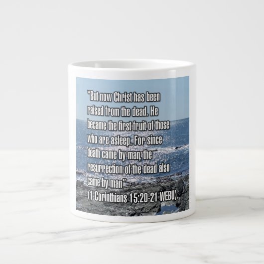 1 Corinthians 15:20-21 WEBU Mug ジャンボコーヒーマグカップ (正面)