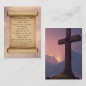 1 Corinthians 1:18–19 KJV カード - 厚い十字架 (正面/裏面)