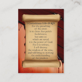 1 Corinthians 1:18–19 KJV カード - 血塗られた十字架