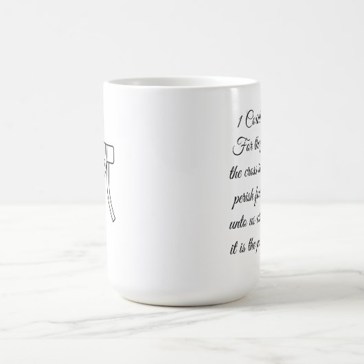 1 Corinthians 1:18 Scripture Cross Mug モーフィングマグカップ (中央)
