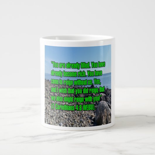 1 Corinthians 4:8 WEBU Mug ジャンボコーヒーマグカップ (正面)