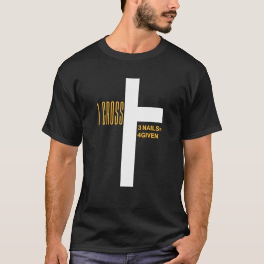 1 Cross 3爪、 ネイルForgiven Christian Easter 1 Tシャツ (正面)