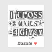 1 Cross 3爪、 ネイルForgiven Christian Easter Faith シール (シート)