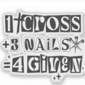 1 Cross 3爪、 ネイルForgiven Christian Easter Faith シール (正面)