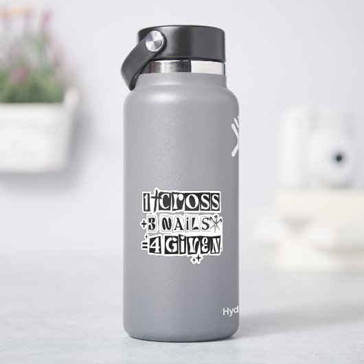 1 Cross 3爪、 ネイルForgiven Christian Easter Faith シール (HydroFlask)