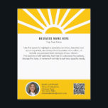 1 | Custom Photo QR Modern Sunrise Yellow Business チラシ<br><div class="desc">Showcase your brand in a fresh, inspiring way with this customizable modern business flyer. Designed to radiate positivity and professionalism, it features a warm yellow sunrise with sun rays on a clean white background, perfect for businesses that want to make a confident and optimistic first impression. Personalize this flyer with...</div>