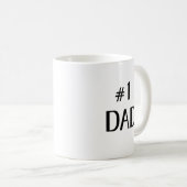 #1 Dad Bold Minimalist Text Art コーヒーマグカップ (正面右)