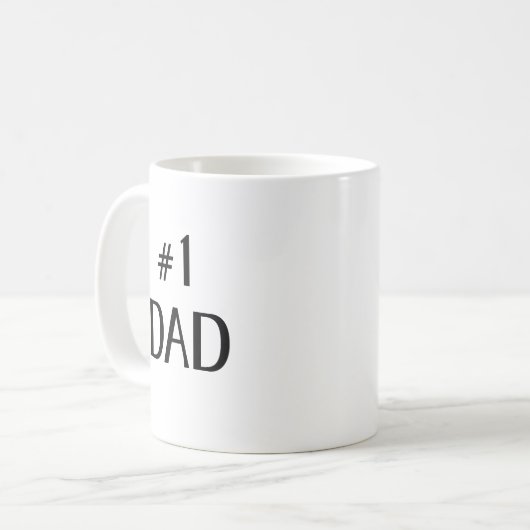 #1 Dad Bold Minimalist Text Art コーヒーマグカップ (正面左)