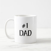 #1 Dad Bold Minimalist Text Art コーヒーマグカップ (左)