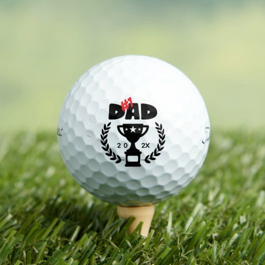 #1 Dad Golf Balls - World's Best Custom Gift ゴルフボール (インサイチュ 木)