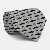 #1 Dad Gray and Black Mustache - Number One ネクタイ (ロール)